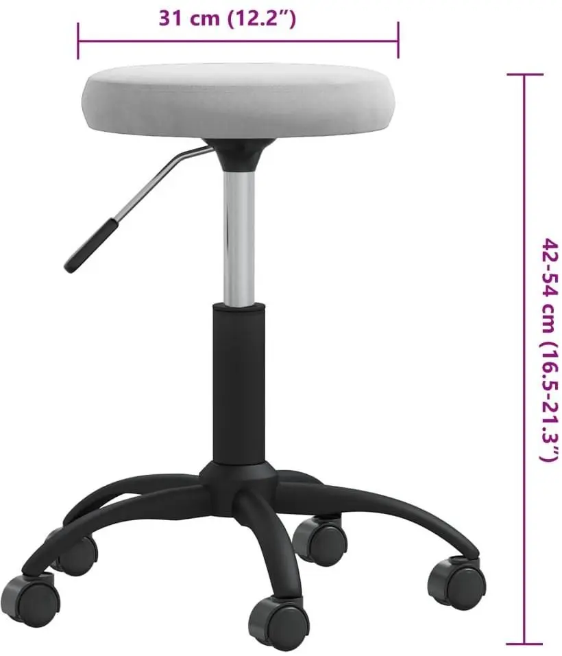 Taburet pentru salon de infrumusetare VidaXL 3085738 (Light Grey/Black)