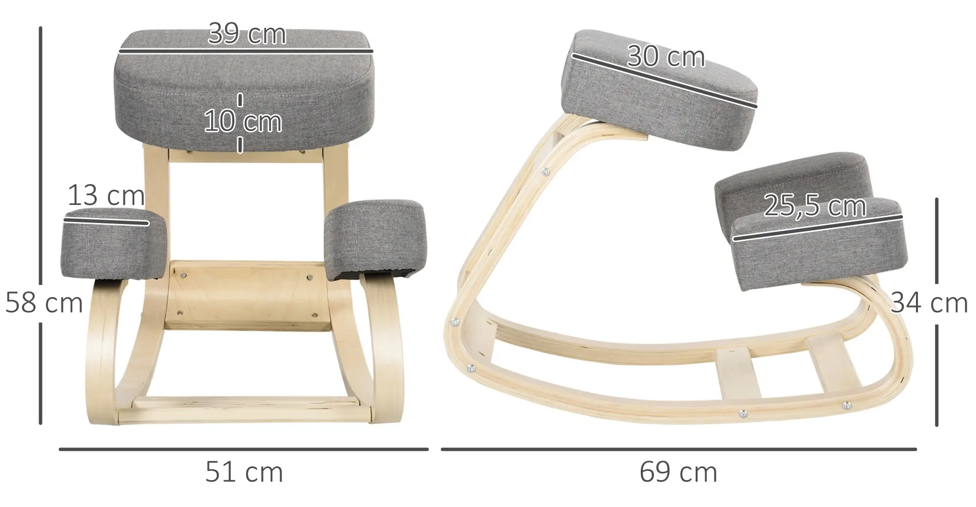 Эргономический стул Vinsetto 921-589 (Grey) - 3