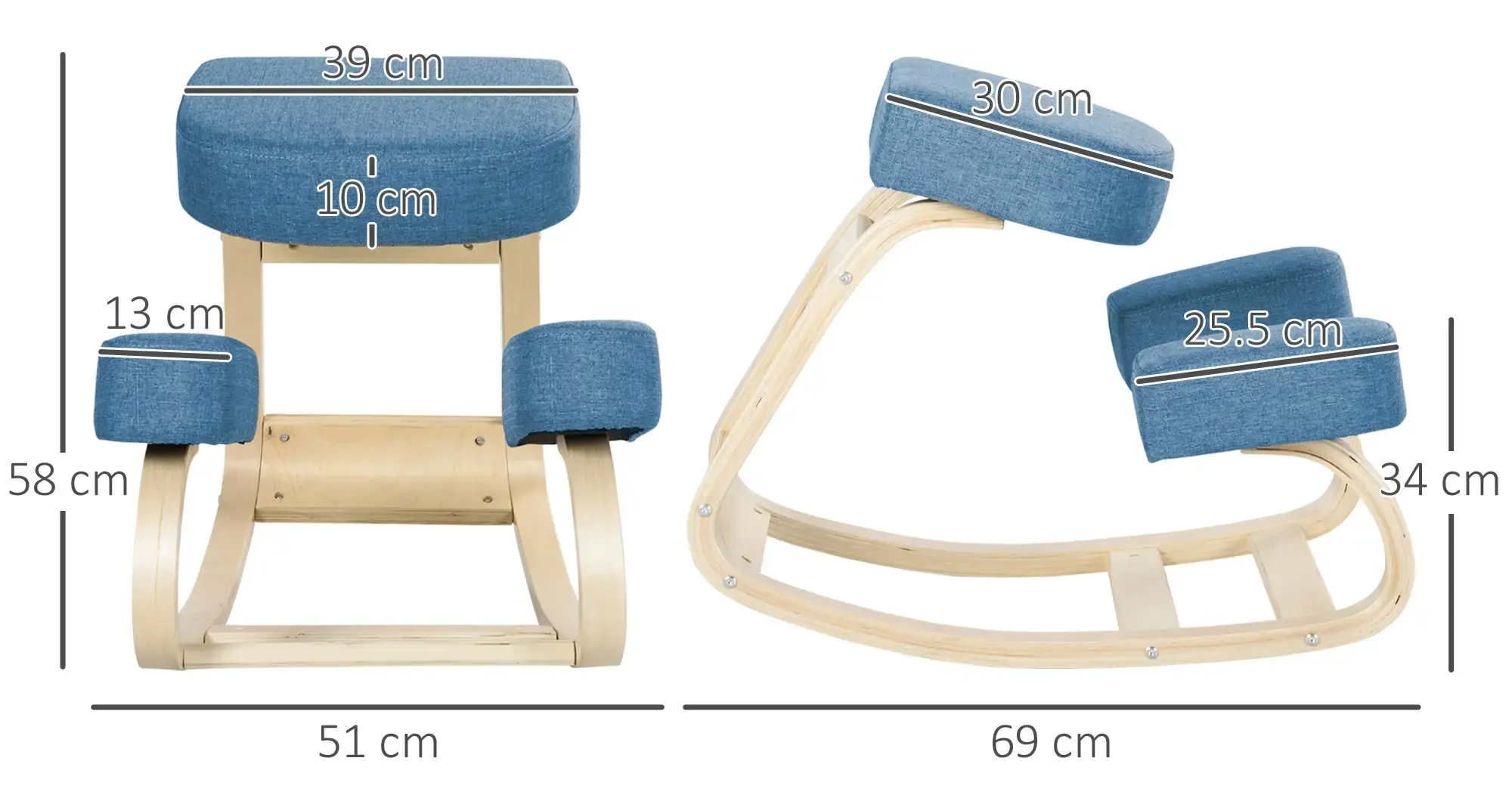 Эргономический стул Vinsetto 921-589V00BU (Blue) - 3