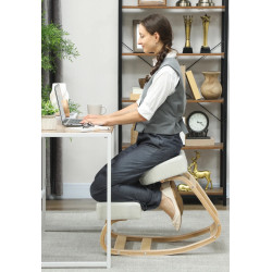 Эргономический стул Vinsetto 921-589V00CW (Cream/Birch) Thumb