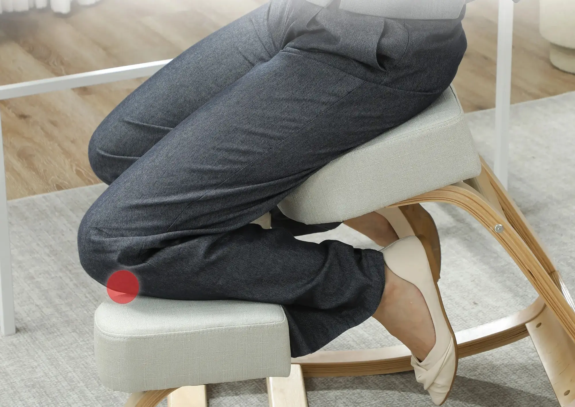 Эргономический стул Vinsetto 921-589V00CW (Cream/Birch) - 5