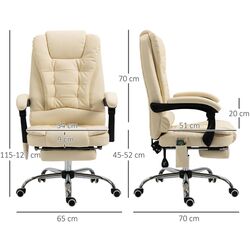 Fotoliu Vinsetto 921-318V92CW 65x160x104 cm (Cream) Thumb