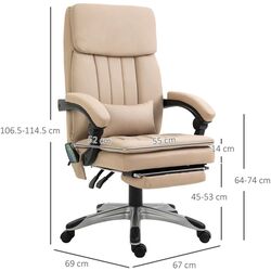 Fotoliu Vinsetto 921-341V91 67x69x114 cm (Beige) Thumb