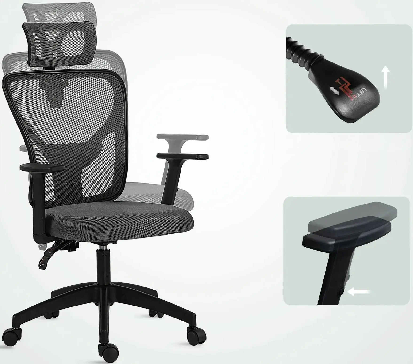 Fotoliu Vinsetto 921-404V01CG (Dark Grey) - 3