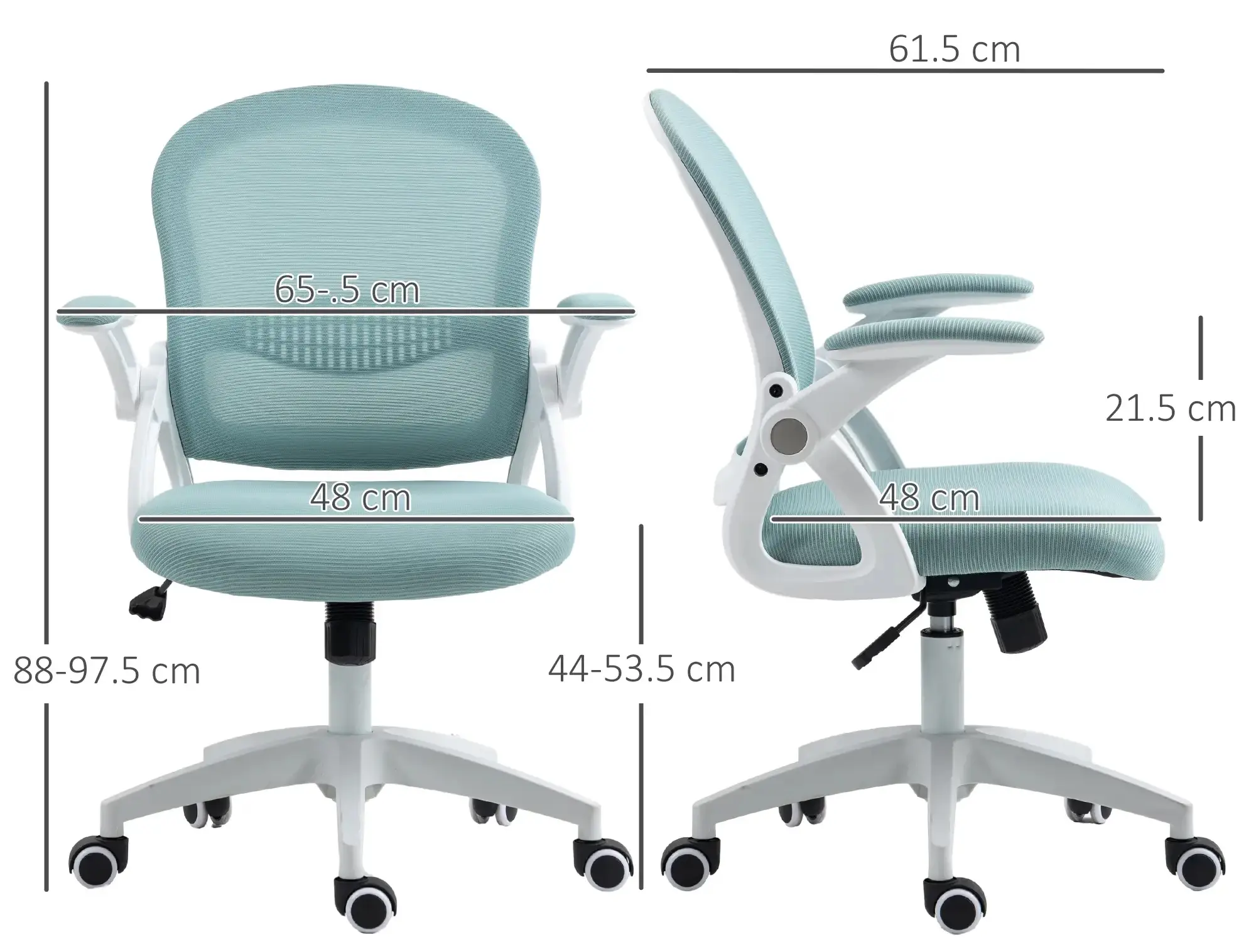 Кресло Vinsetto 921-511V01BU (Turquoise/White) - 3
