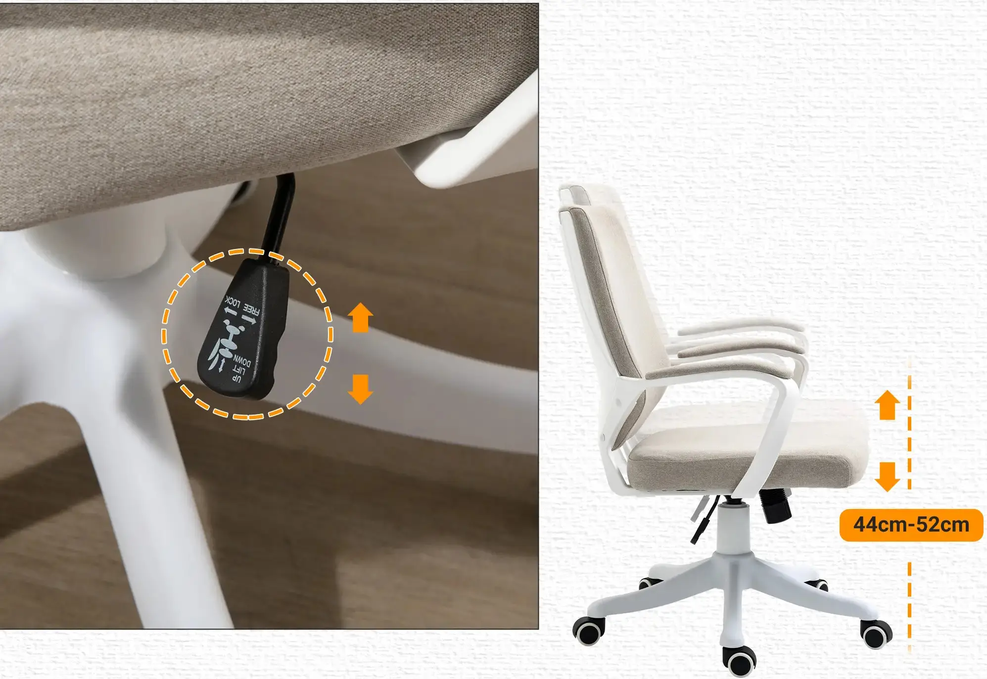Fotoliu Vinsetto 921-536BG (Beige/White) - 3