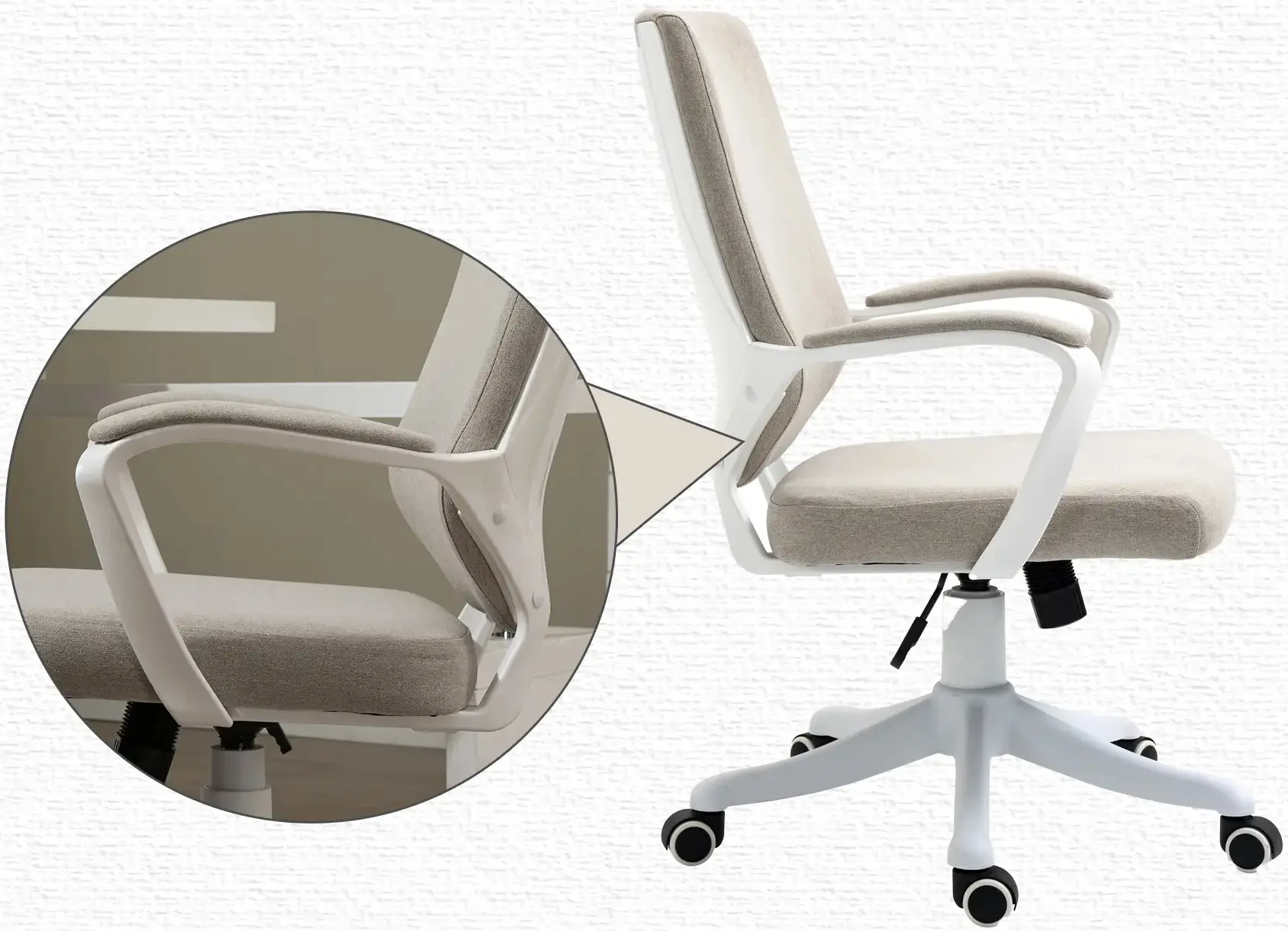 Fotoliu Vinsetto 921-536BG (Beige/White) - 5
