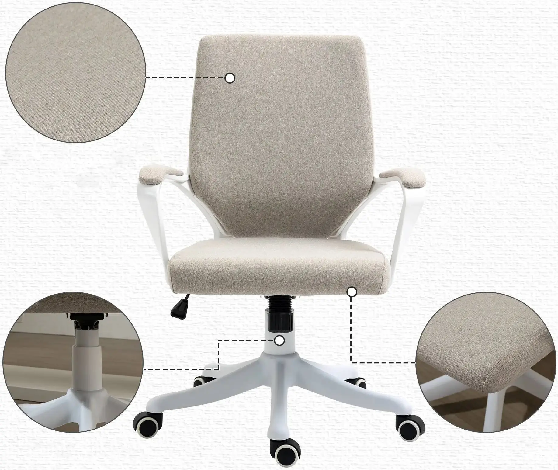 Fotoliu Vinsetto 921-536BG (Beige/White) - 6