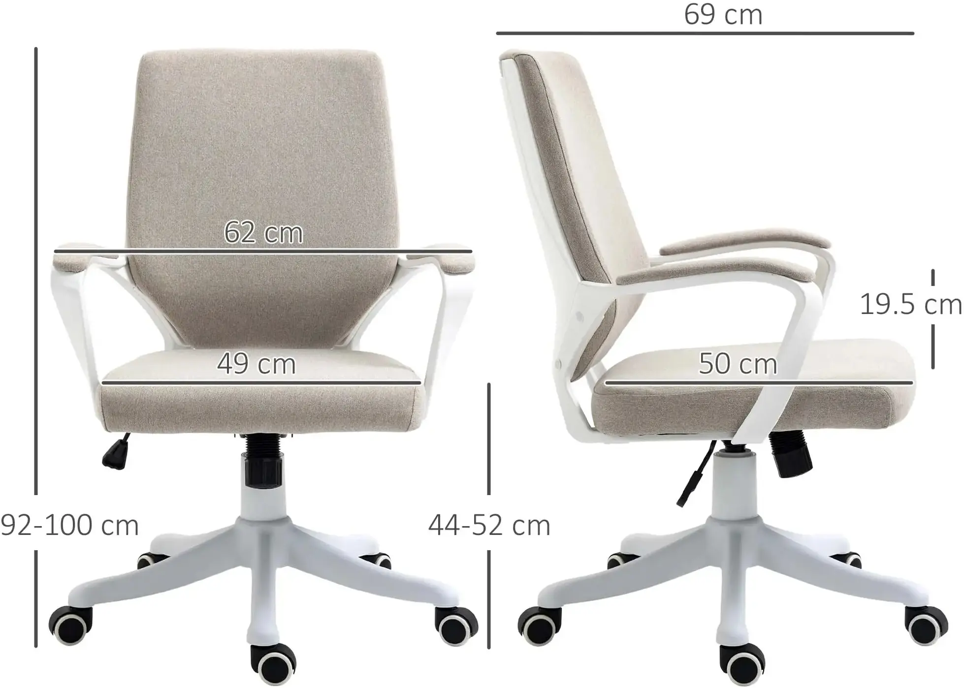 Fotoliu Vinsetto 921-536BG (Beige/White) - 9