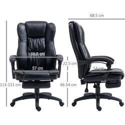 Fotoliu Vinsetto 921-539V90BK 68x68x127 cm (Black) Thumb