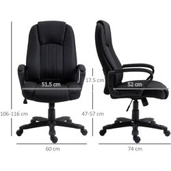 Fotoliu Vinsetto 921-593BK 60x74x116 cm (Black) Thumb