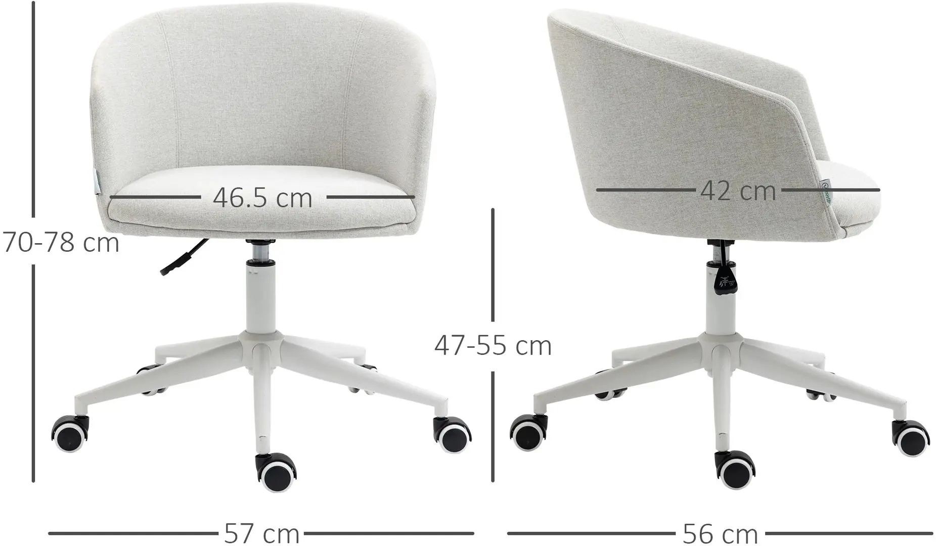 Fotoliu Vinsetto 921-602V00LG 57x56x78 cm (Light Grey)