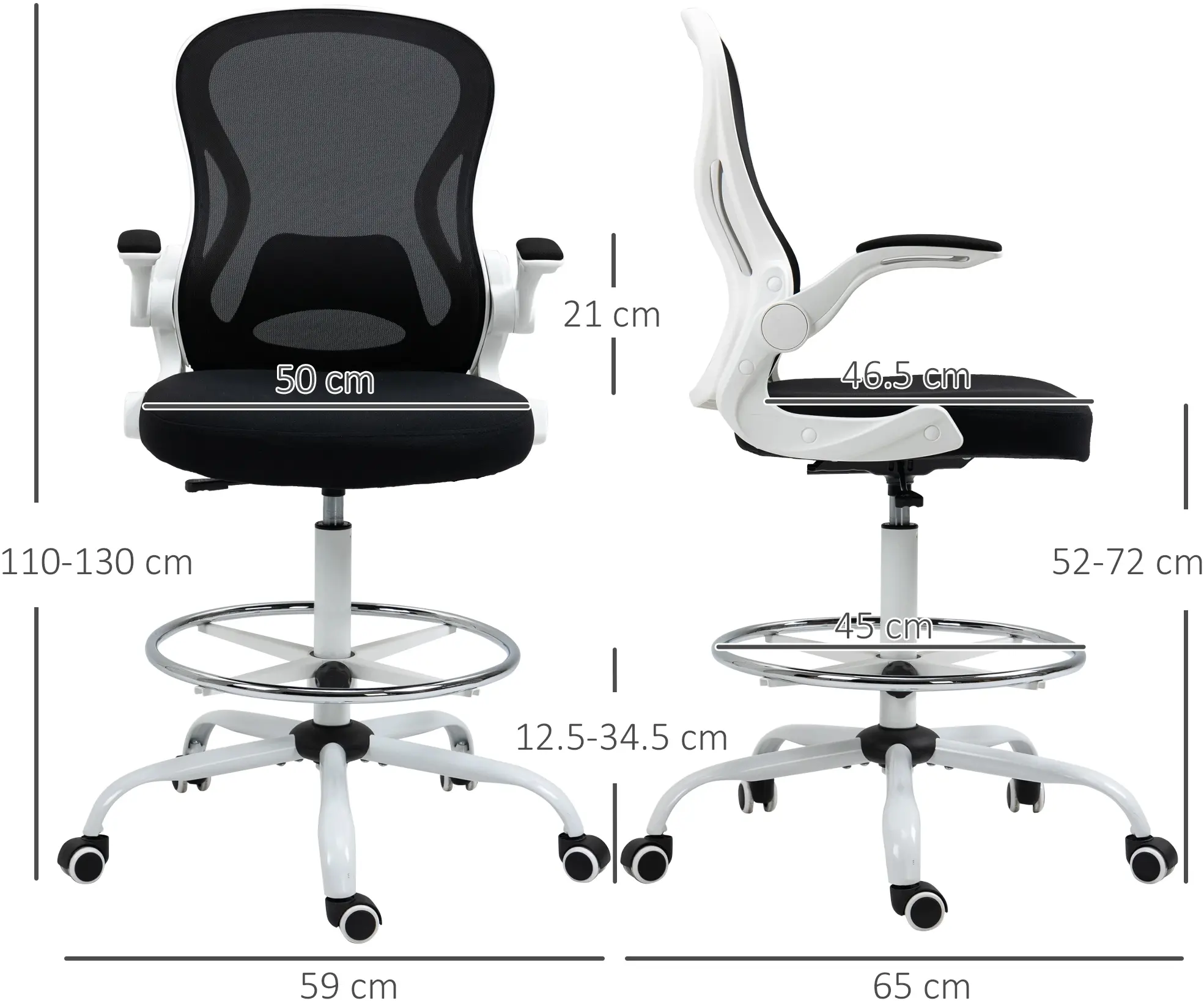 Fotoliu Vinsetto 921-628V00BK (Black/White) - 9