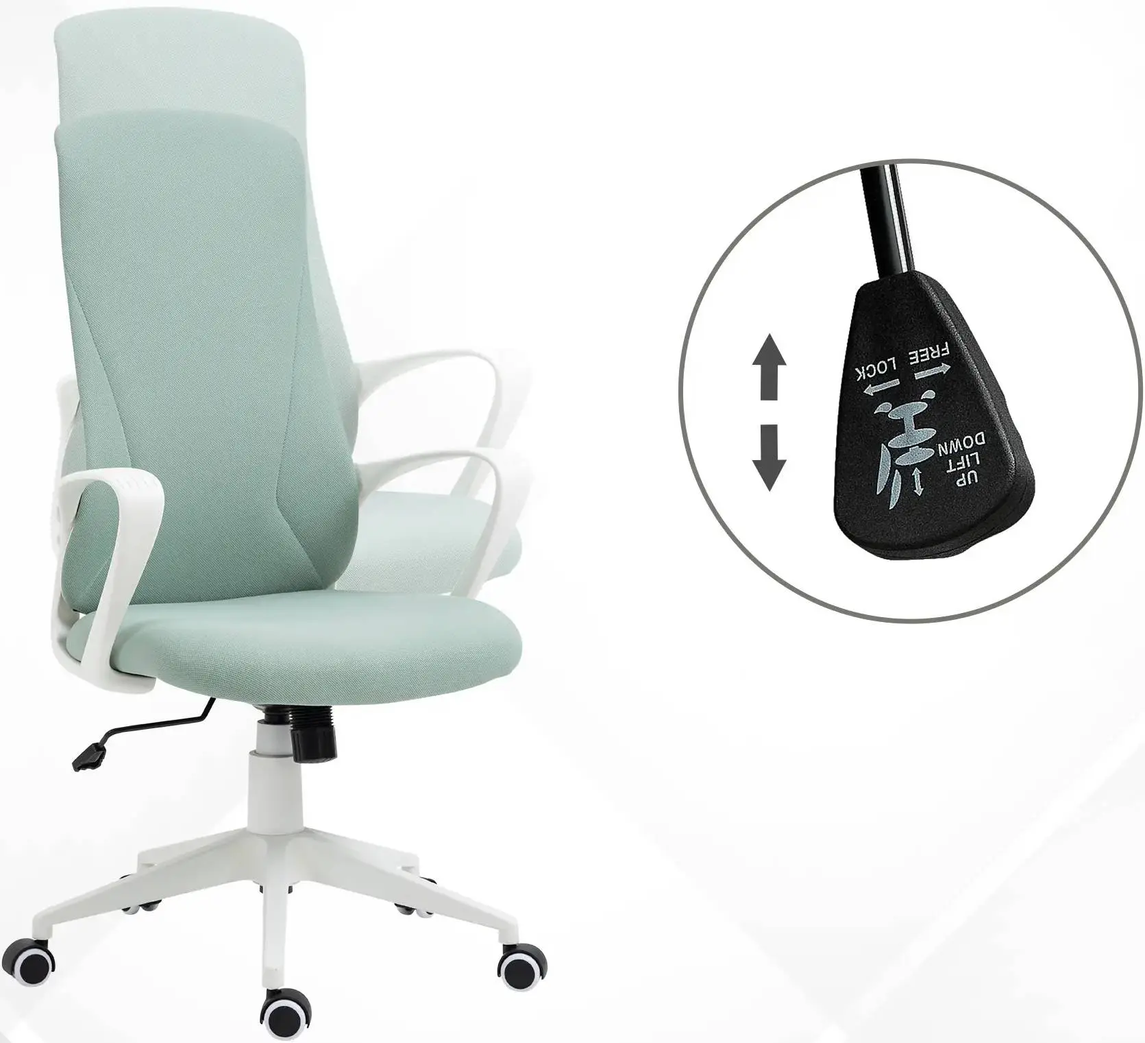 Кресло Vinsetto 921-637V00GN (Green/White) - 3