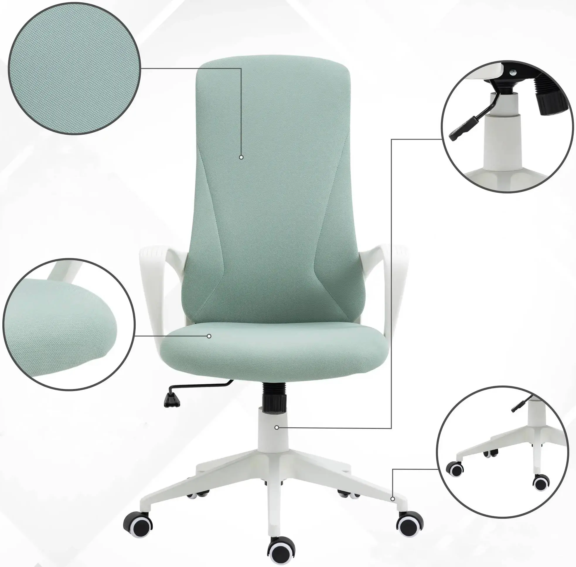 Кресло Vinsetto 921-637V00GN (Green/White) - 6