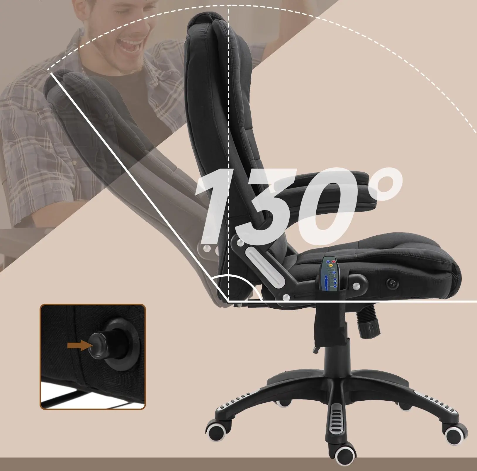 Офисное кресло Vinsetto 921-171V90BK (Black) - 6