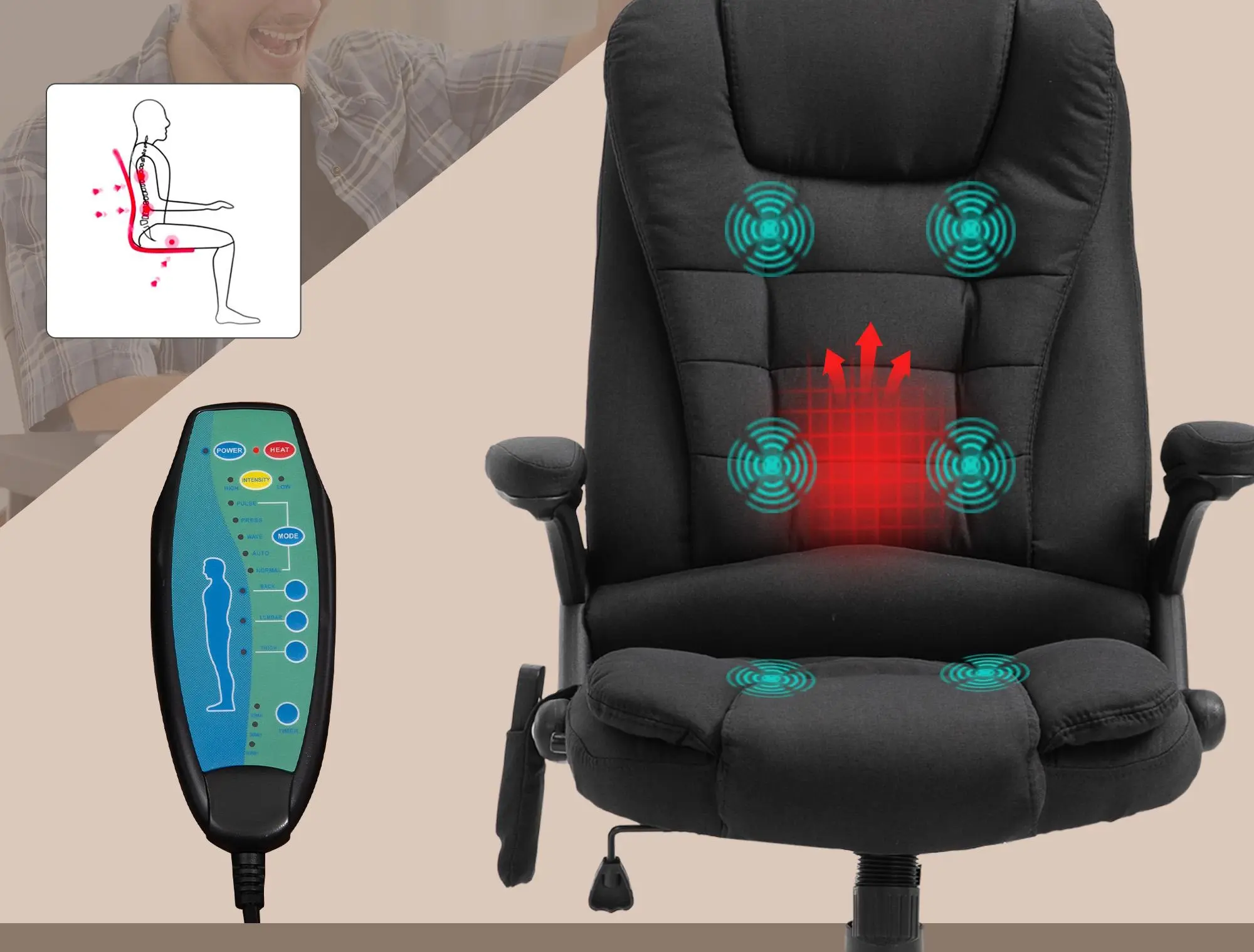 Офисное кресло Vinsetto 921-171V90BK (Black) - 8