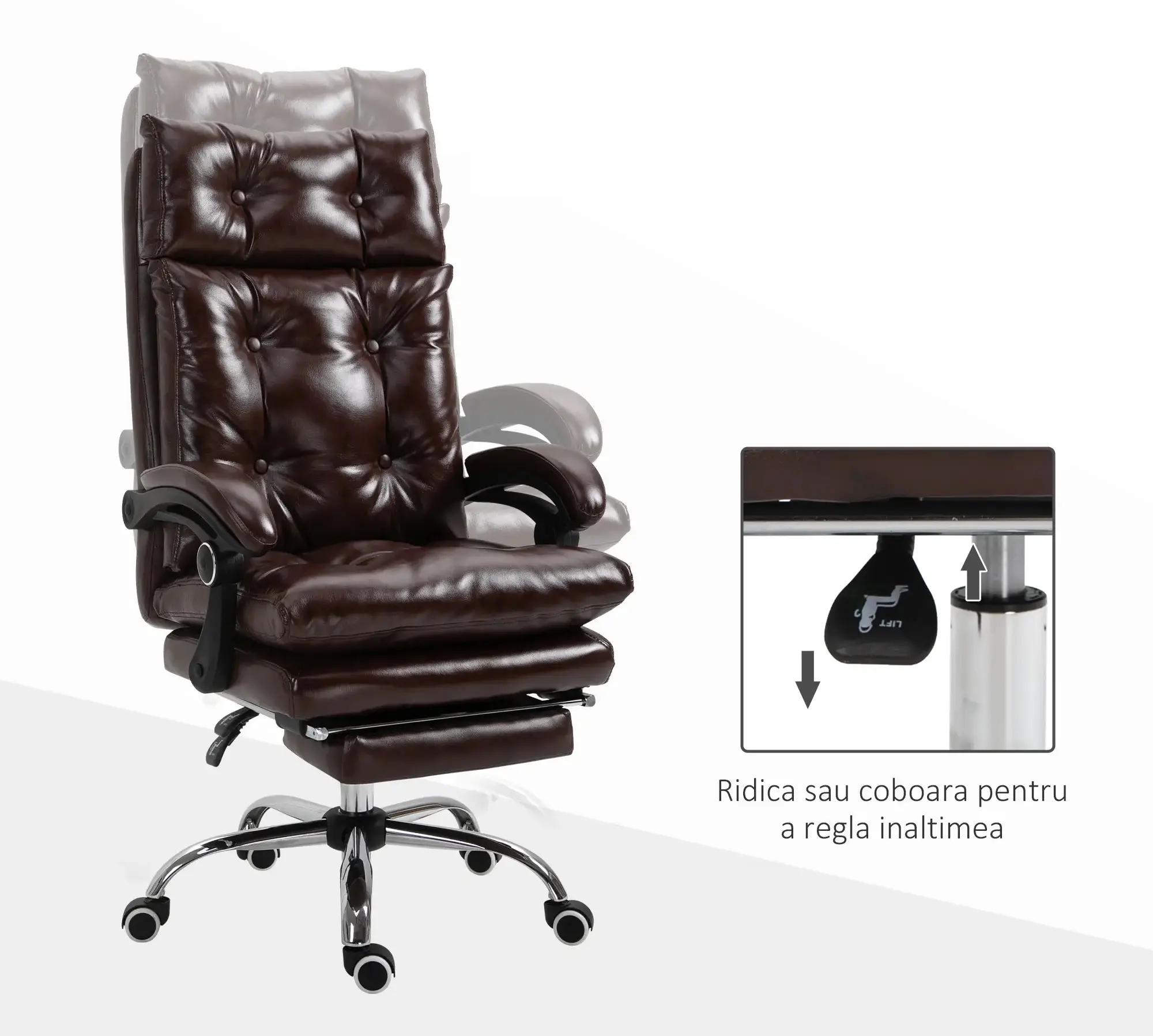 Офисное кресло Vinsetto 921-224 (Brown) - 7