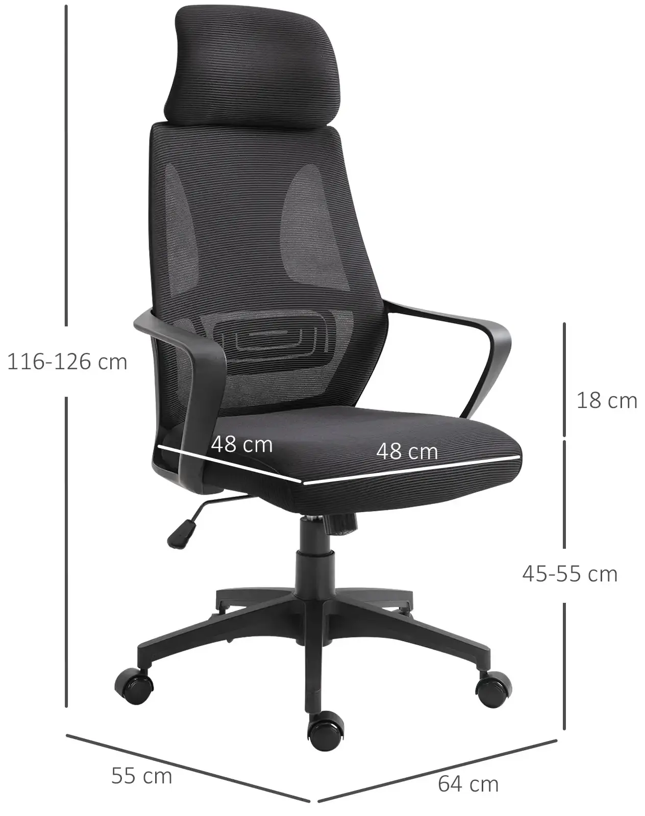 Офисное кресло Vinsetto 921-225BK (Black) - 7
