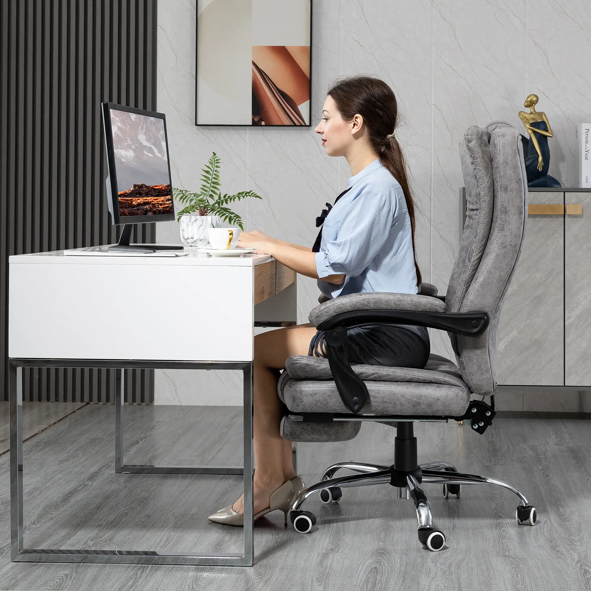 Офисное кресло Vinsetto 921-246V90 (Grey) - 6
