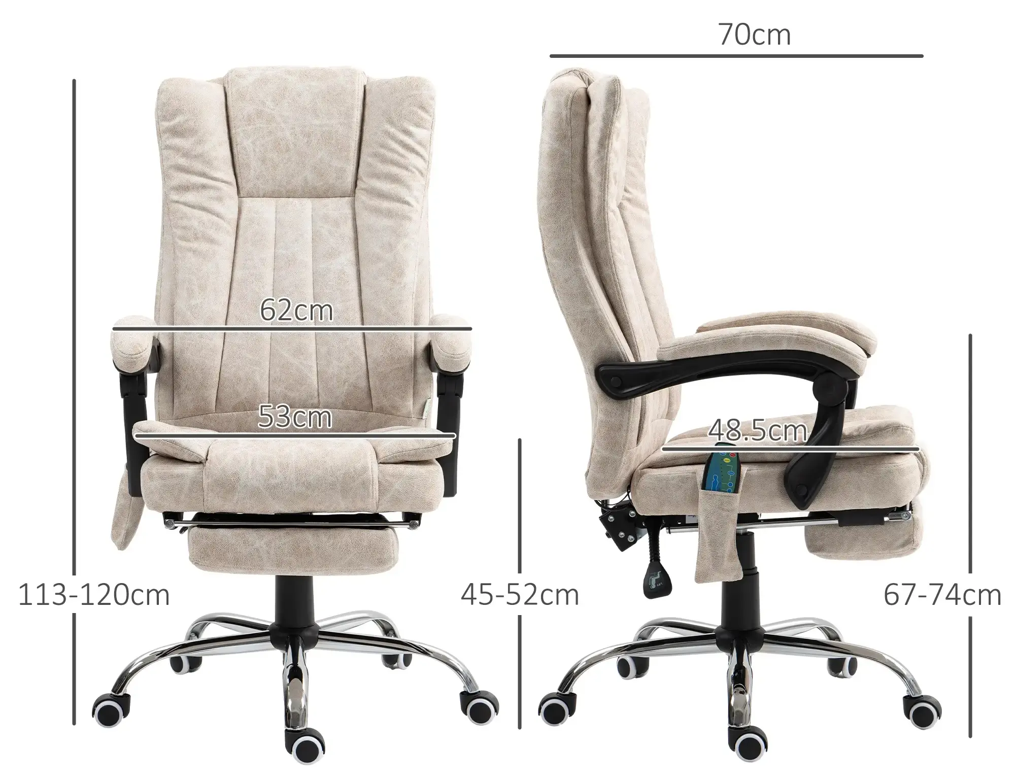 Офисное кресло Vinsetto 921-246V91CW (Cream) - 5