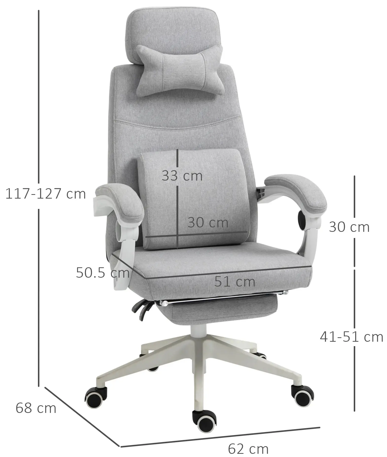 Fotoliu de birou Vinsetto 921-253 (Grey) - 4