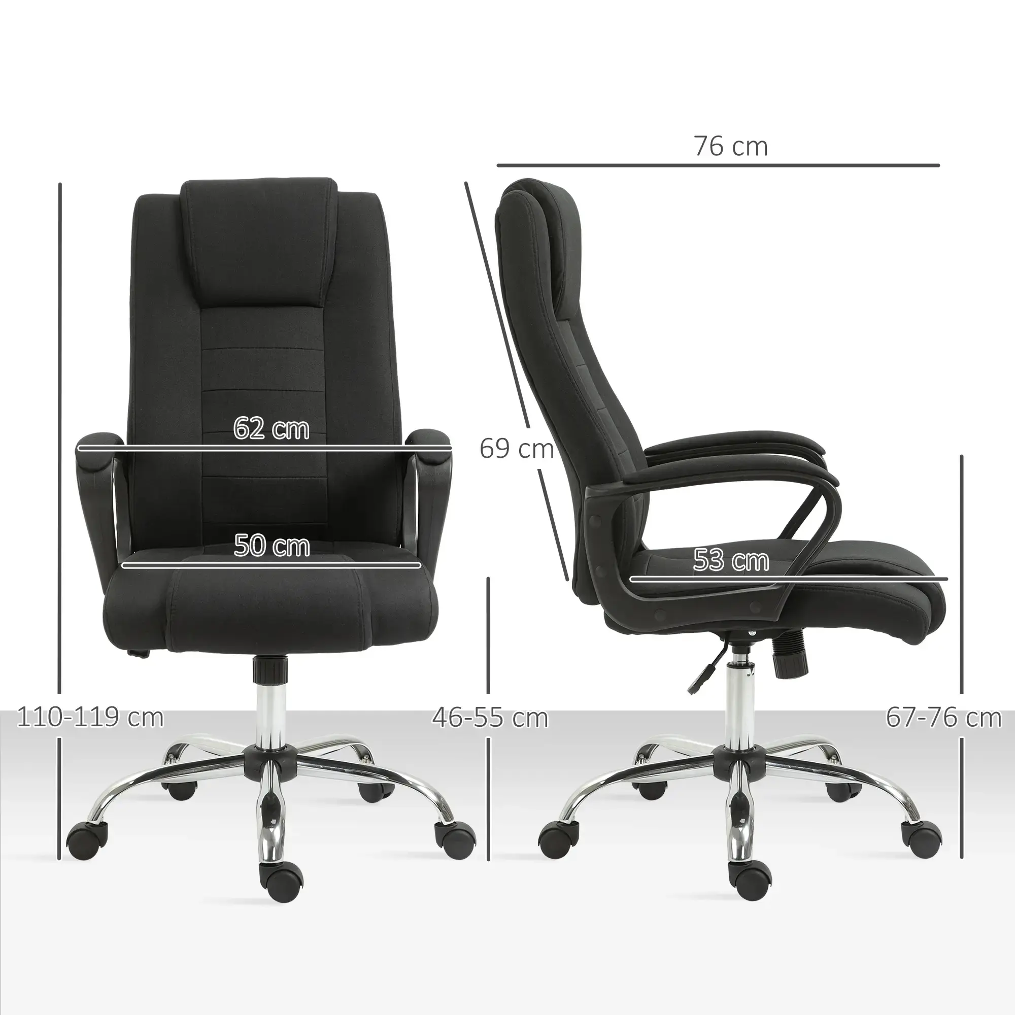 Fotoliu de birou Vinsetto 921-265BK (Black) - 4