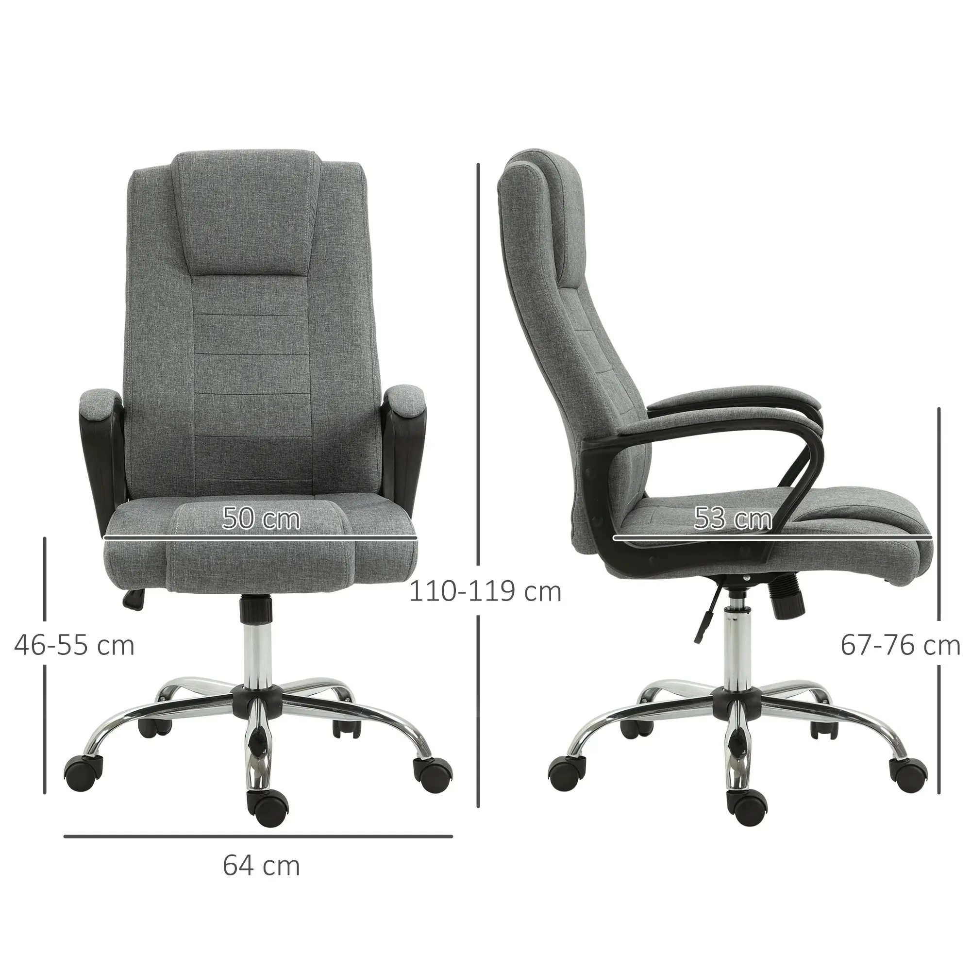 Офисное кресло Vinsetto 921-265CG (Grey) - 4