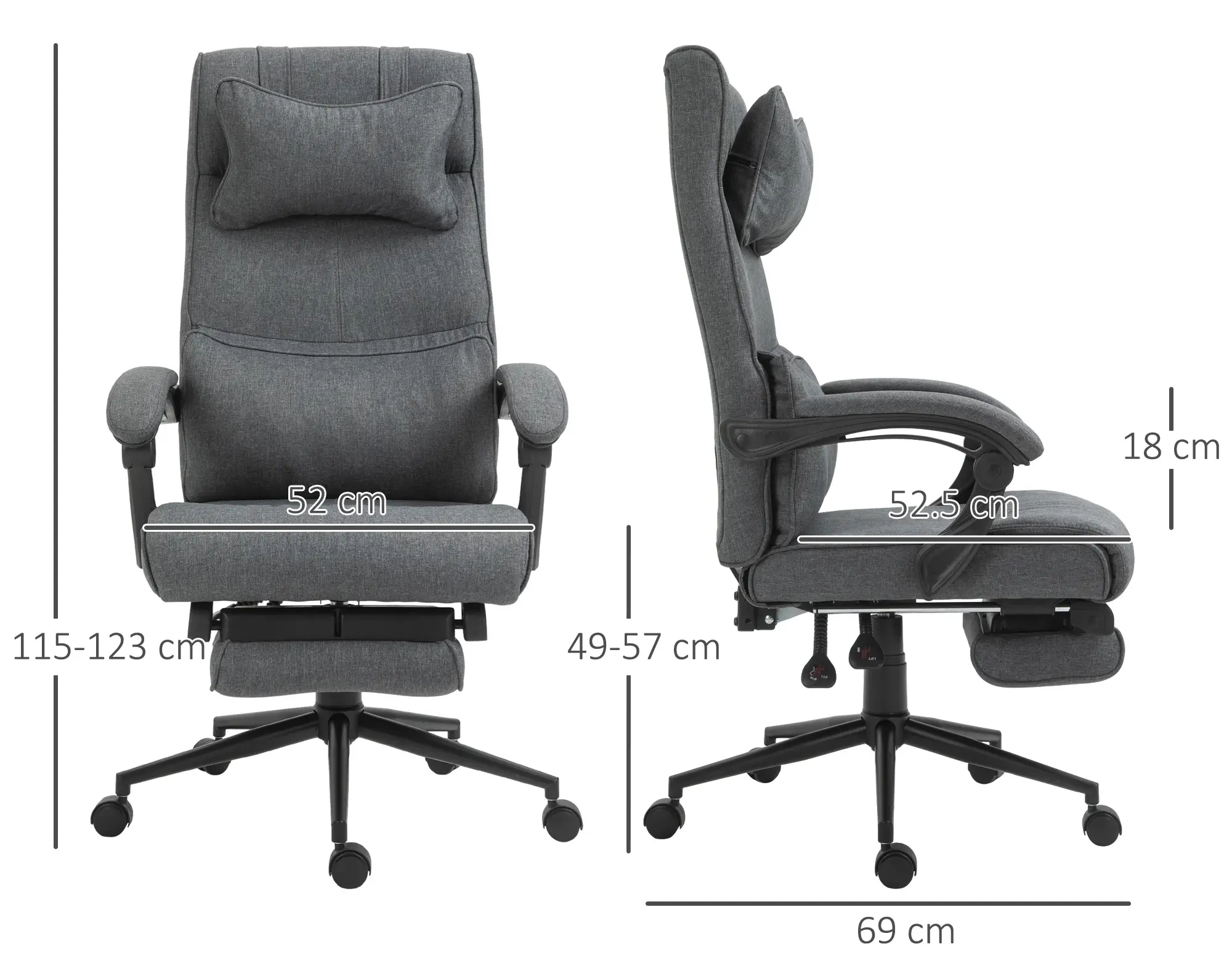 Офисное кресло Vinsetto 921-281 (Grey) - 5