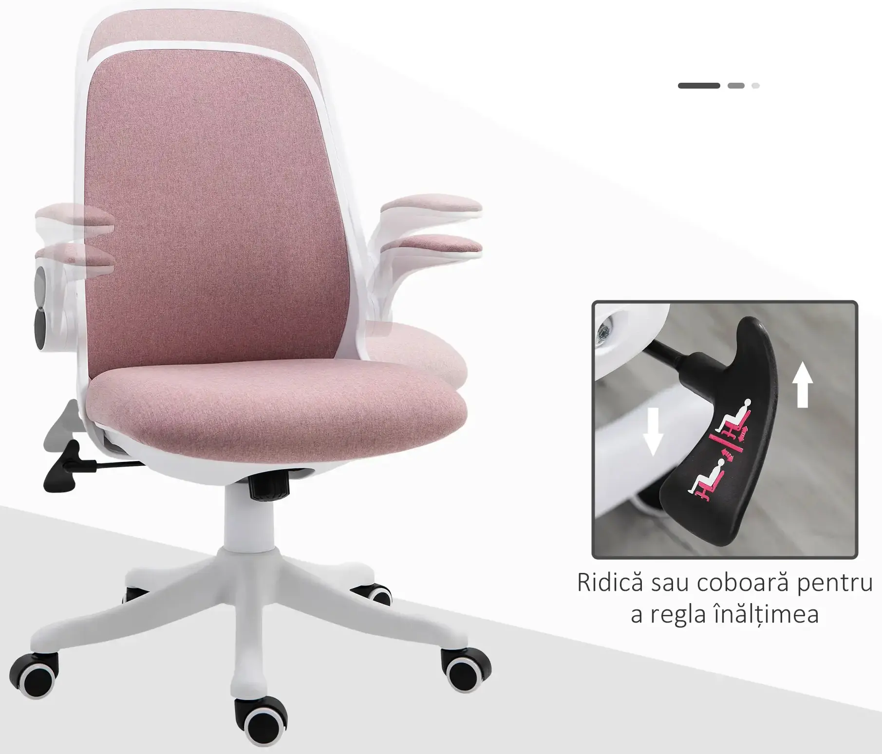 Офисное кресло Vinsetto 921-330PK (Pink/White) - 5