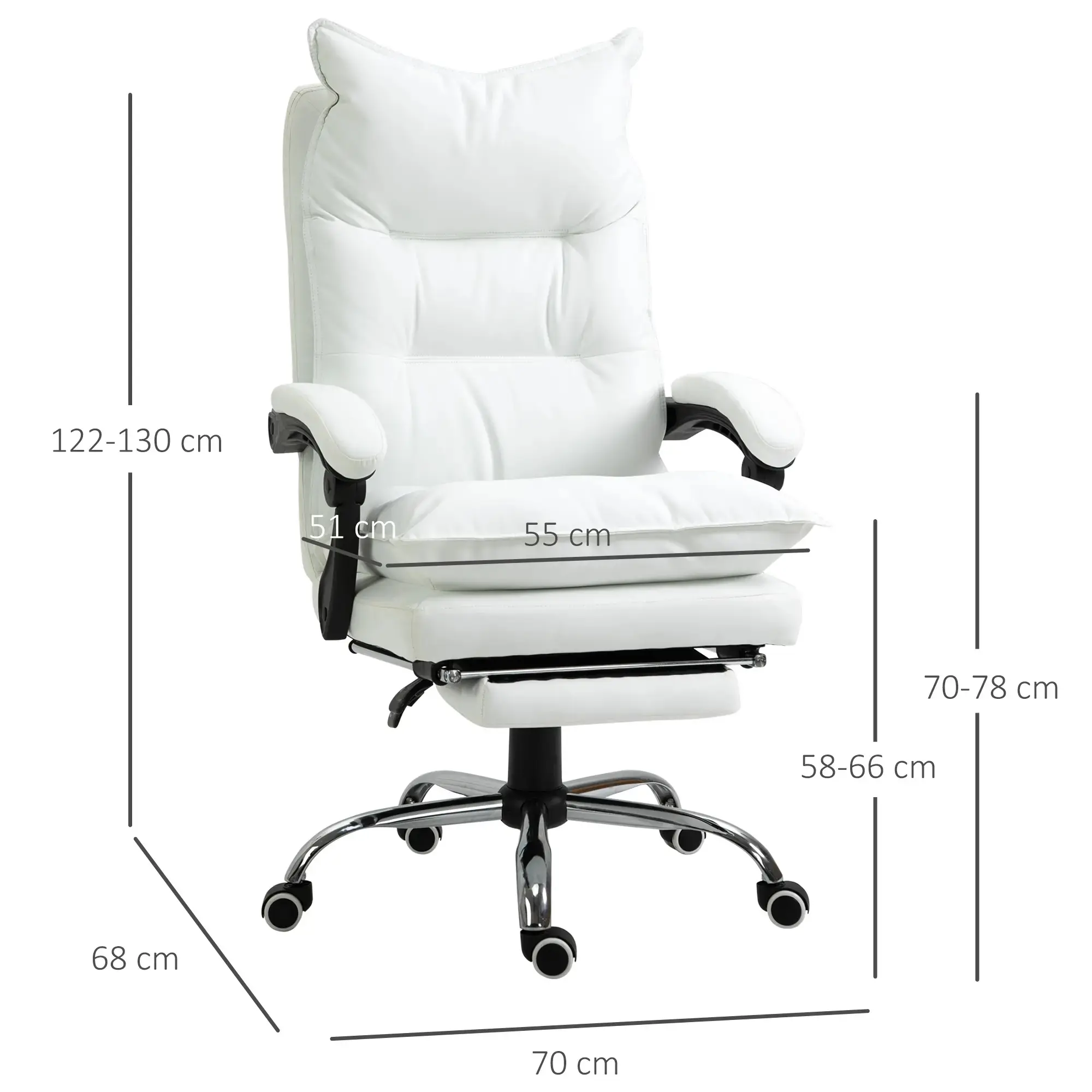 Fotoliu de birou Vinsetto 921-335WT (White) - 4