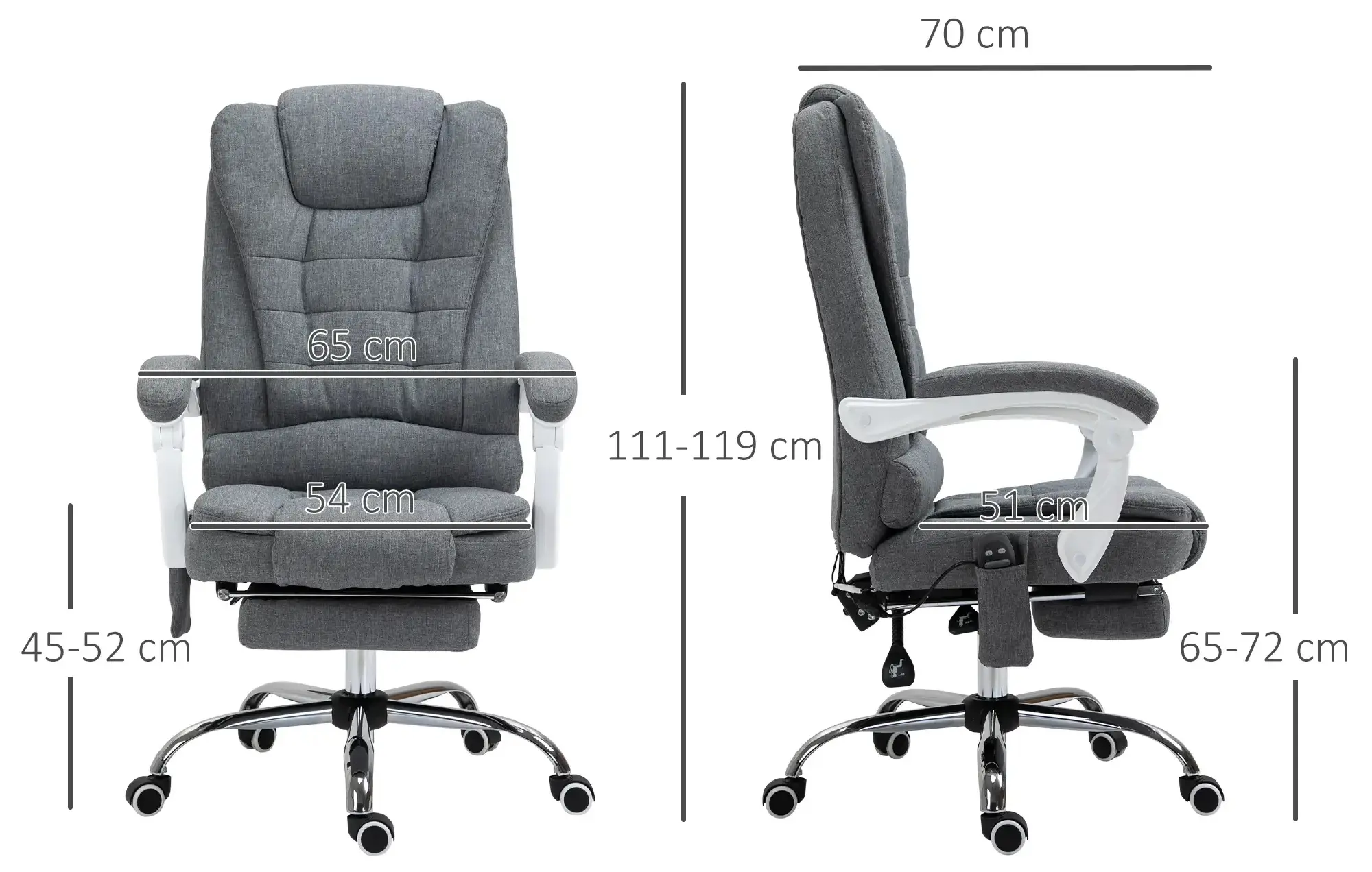 Офисное кресло Vinsetto 921-364V91GY (Grey) - 4