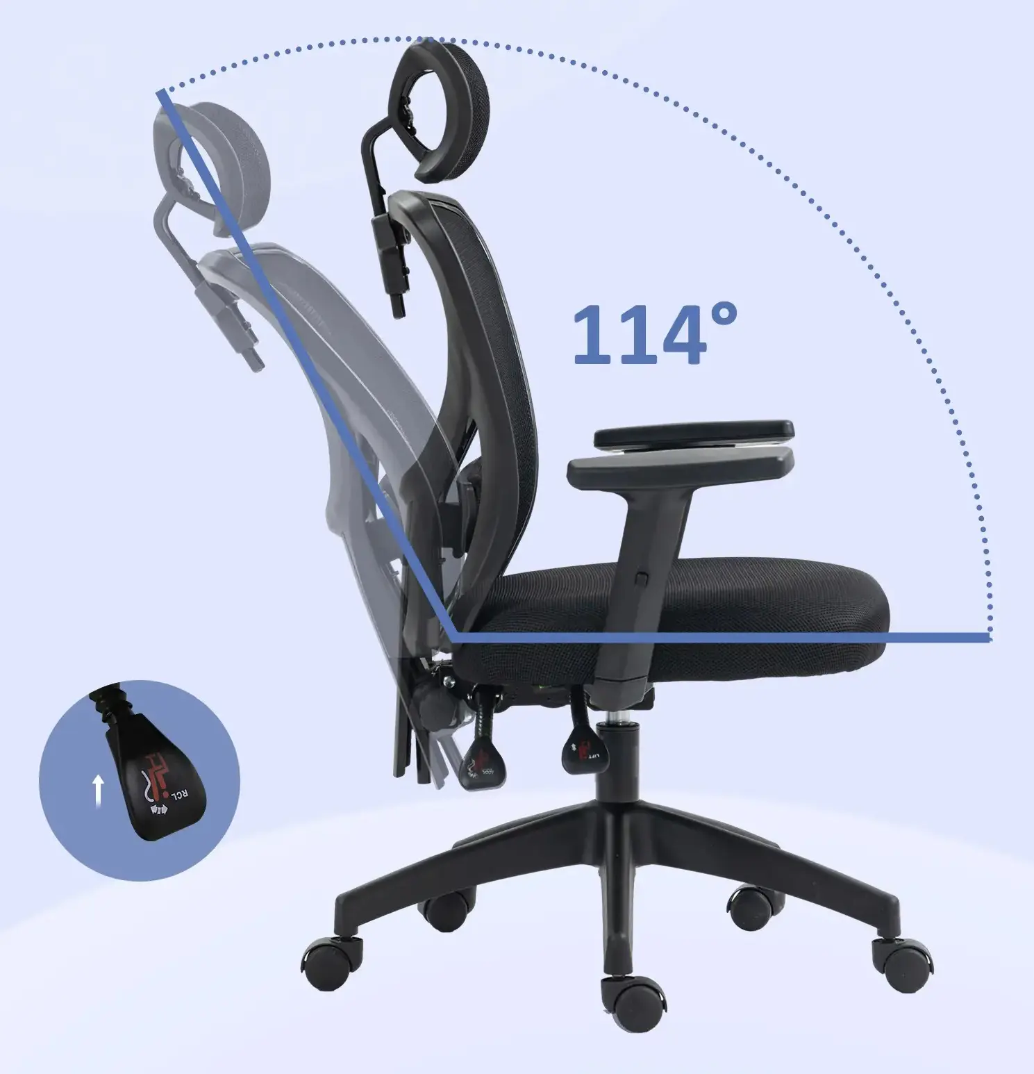 Fotoliu de birou Vinsetto 921-404V01BK (Black) - 6