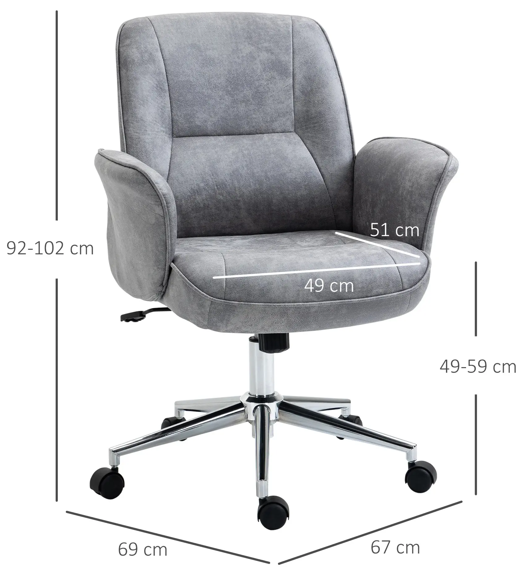 Офисное кресло Vinsetto 921-456LG (Light Grey) - 5