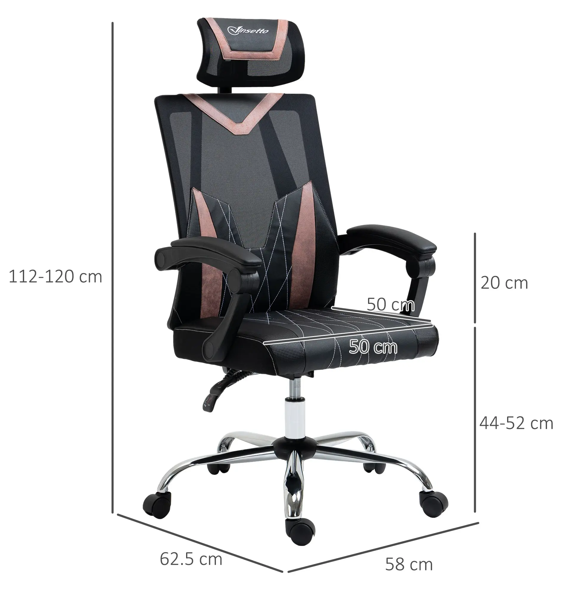 Офисное кресло Vinsetto 921-469PK (Black/Pink) - 4
