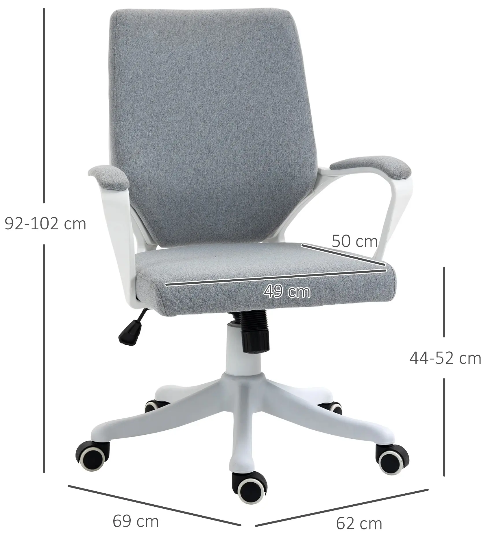 Офисное кресло Vinsetto 921-536GY (Grey/White) - 4