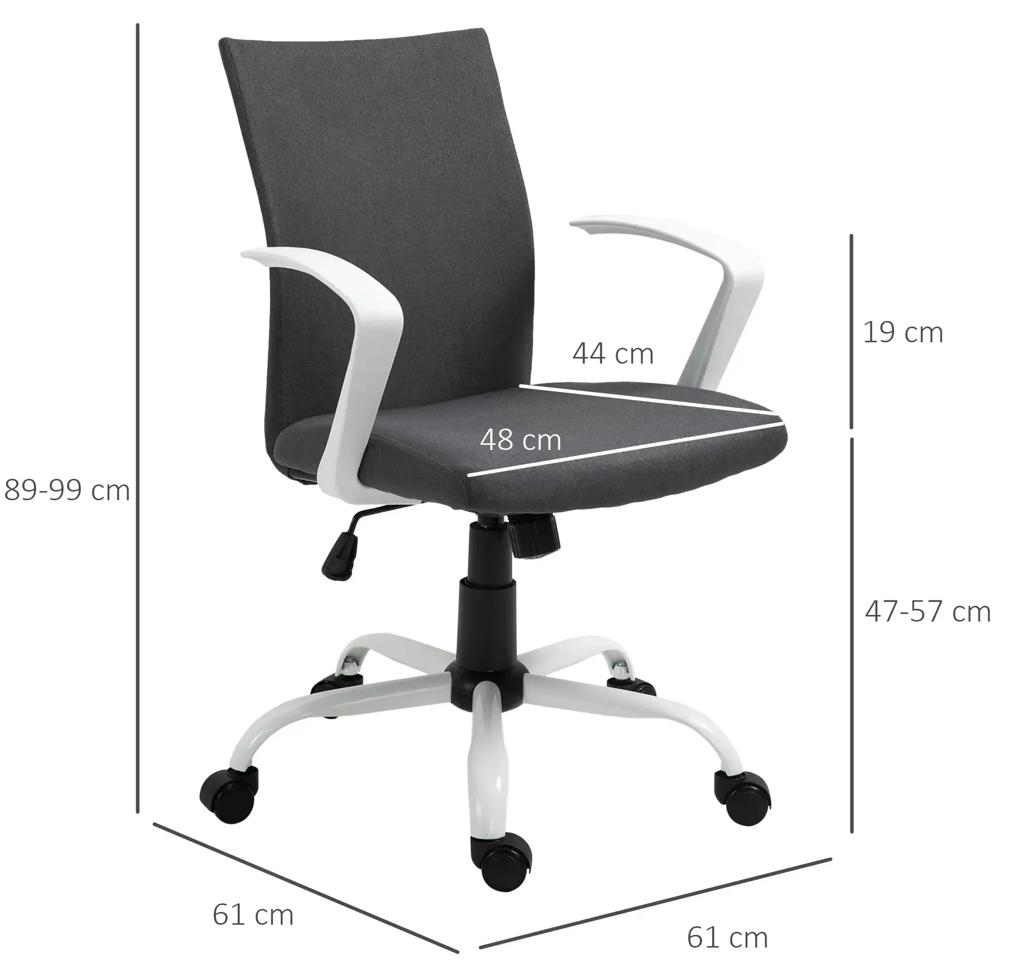 Fotoliu de birou Vinsetto 921-540CG (Dark Grey) - 4