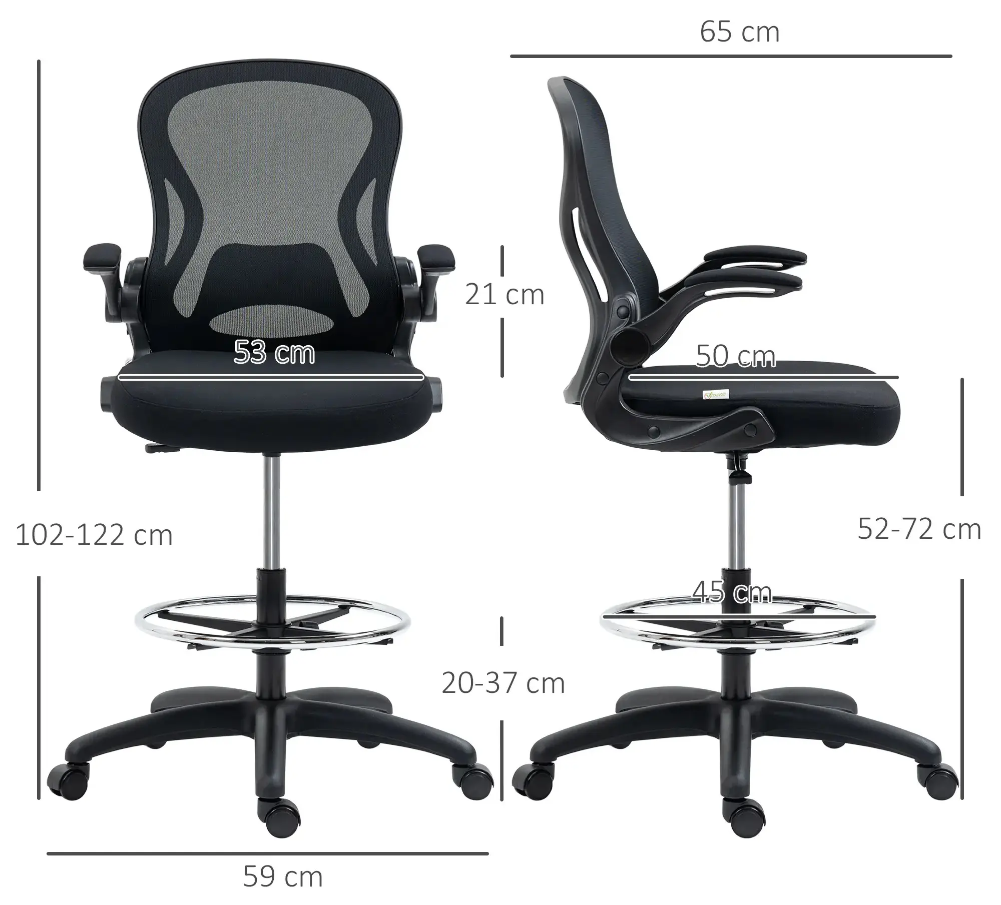 Офисное кресло Vinsetto 921-628V80BK (Black) - 4