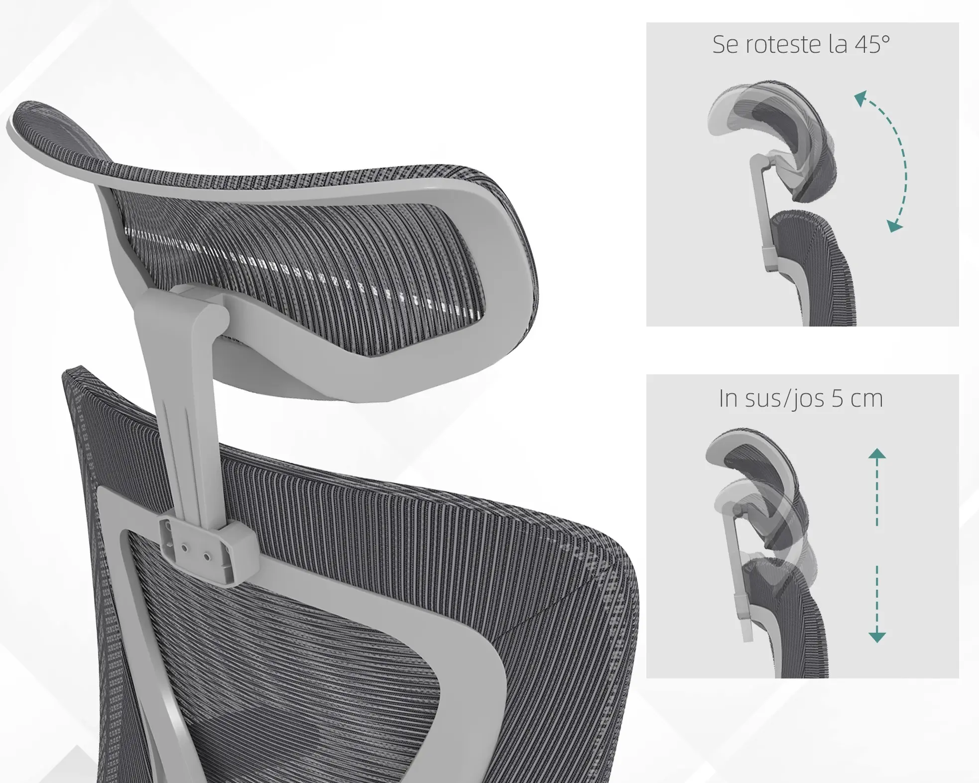 Офисное кресло Vinsetto 921-654V01CG (Grey) - 6