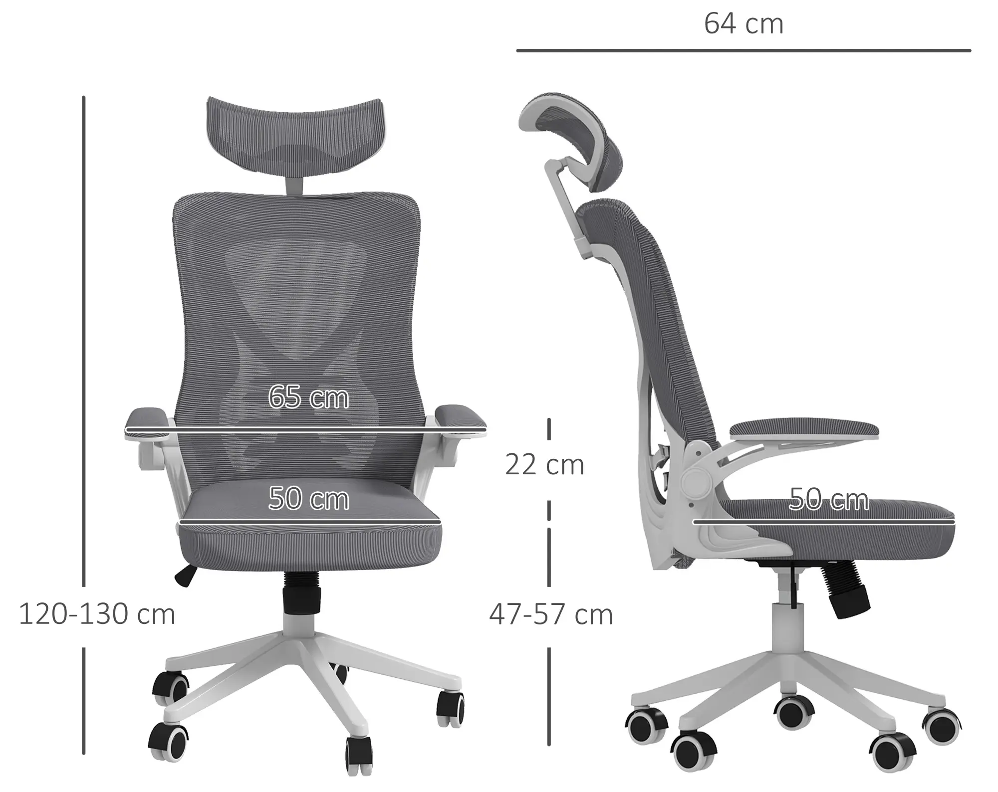 Офисное кресло Vinsetto 921-654V01CG (Grey) - 7