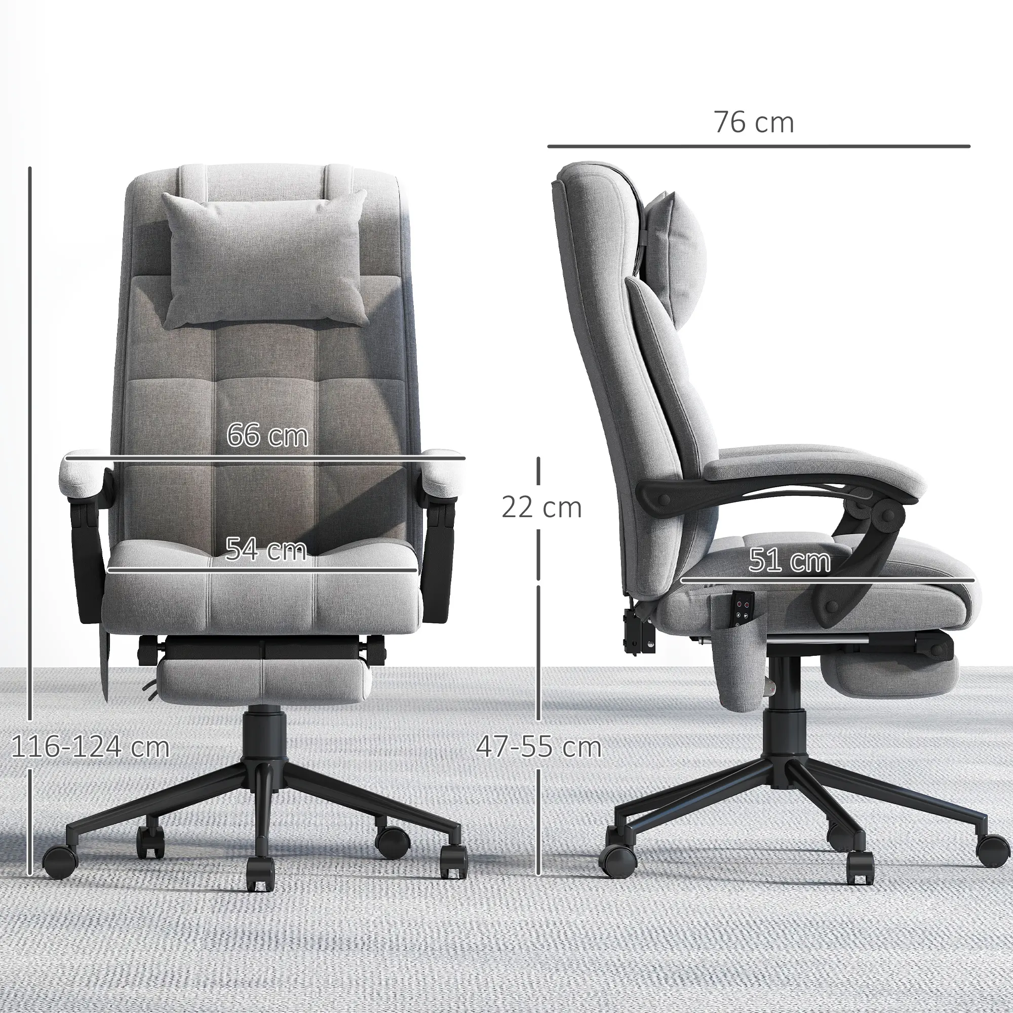 Fotoliu de birou Vinsetto 921-658V90GY (Grey) - 4