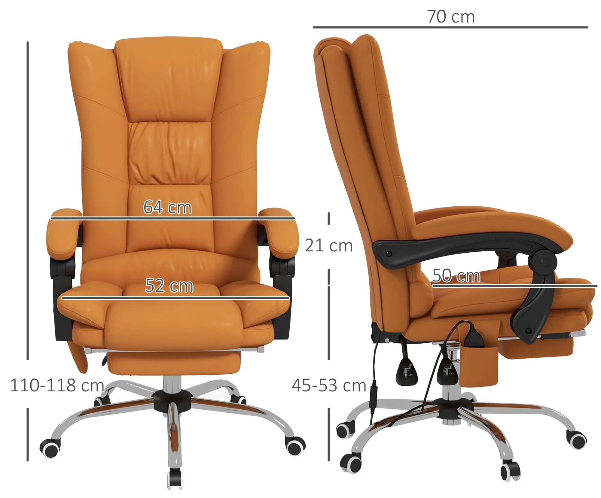 Офисное кресло Vinsetto 921-667V90LR (Light Brown) - 5