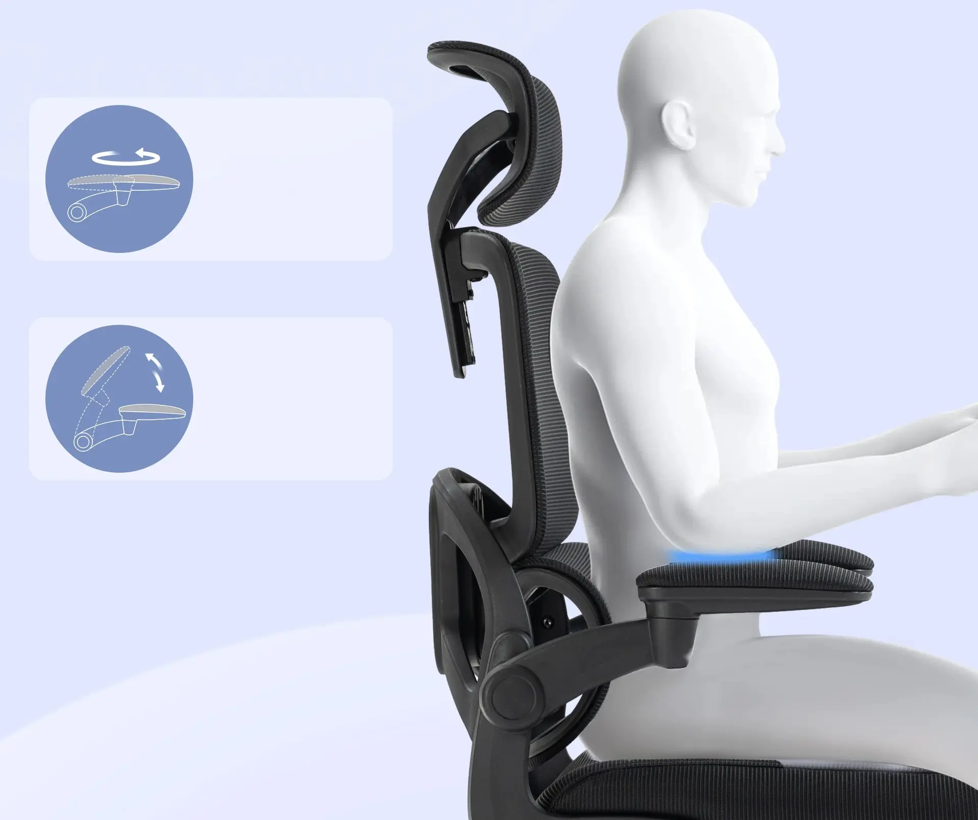 Офисное кресло Vinsetto 921-680V00BK (Black) - 6