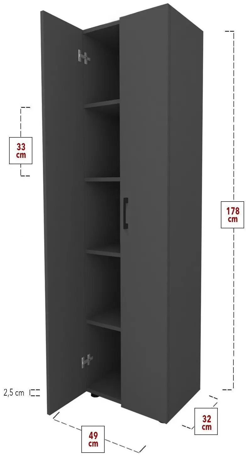 Пенал Bofigo 2D5SH 49 (Anthracite)