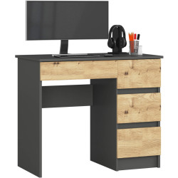 Письменный стол Akord A-7 CLP PK 90cm Right (Graphite Grey/Artisan Oak) Thumb