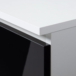 Masa de birou Akord A-7 90cm Left (White/Black Gloss) Thumb