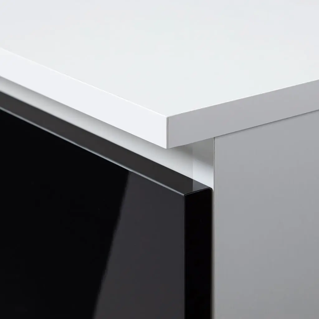 Masa de birou Akord A-7 90cm Left (White/Black Gloss) - 4