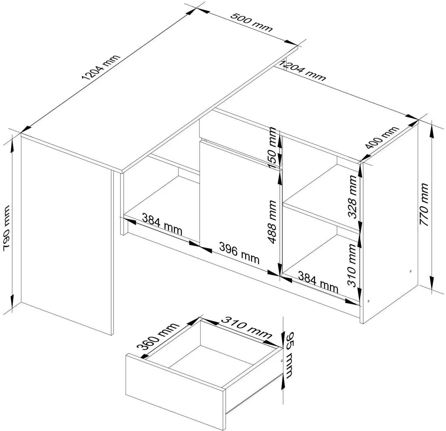 Письменный стол Akord B-17 PK (Wenge) - 6