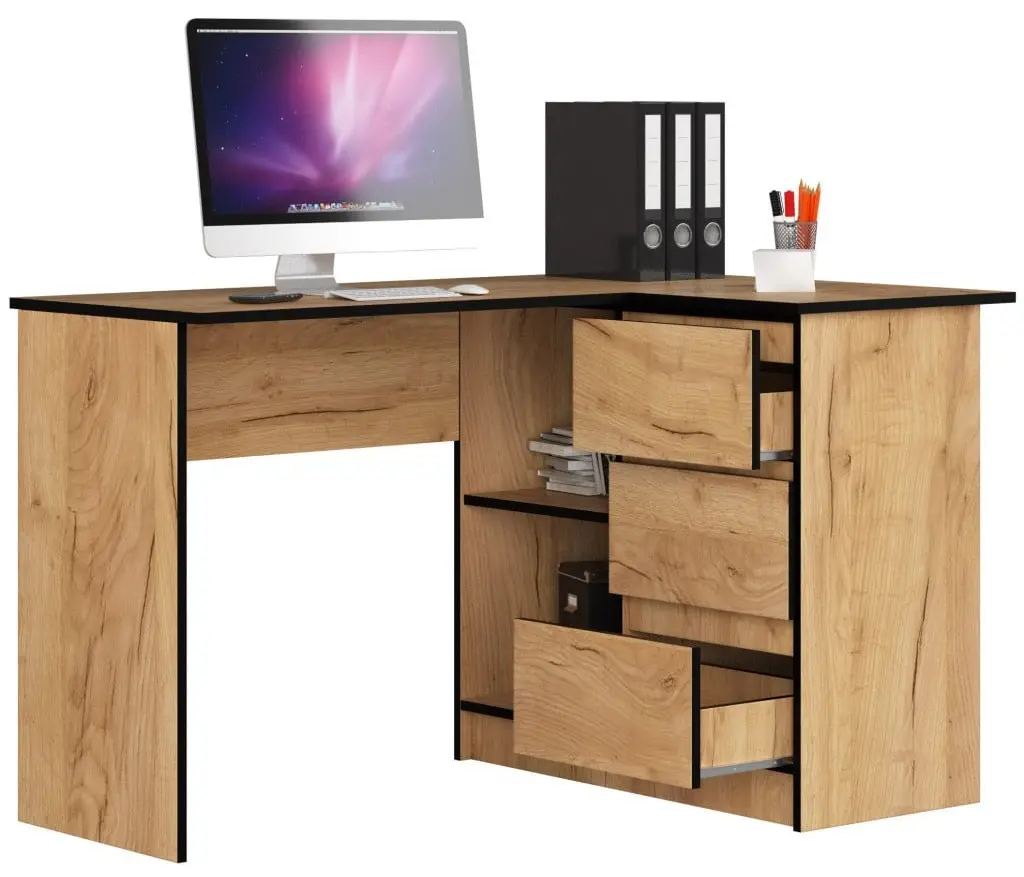 Masa de birou Akord B16 124cm Right (Craft Oak) - 3