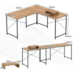Модульный письменный стол Costway CB10791NA (Natural) Thumb